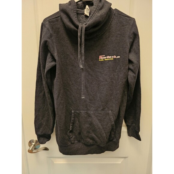 District Other - District Friday Gas and Oil Fleece Sweatshirt Hooded Mens Grey Large
